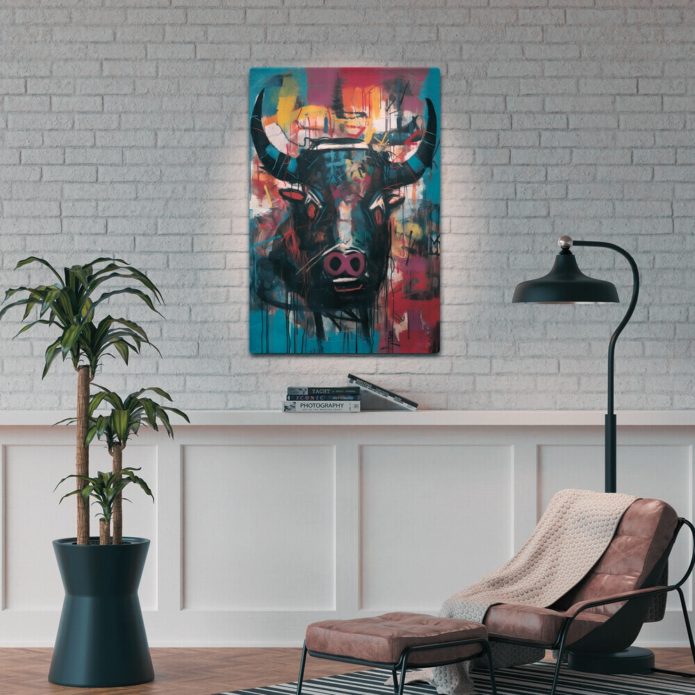 Abstract Bull Painting Print - Energize Your Space