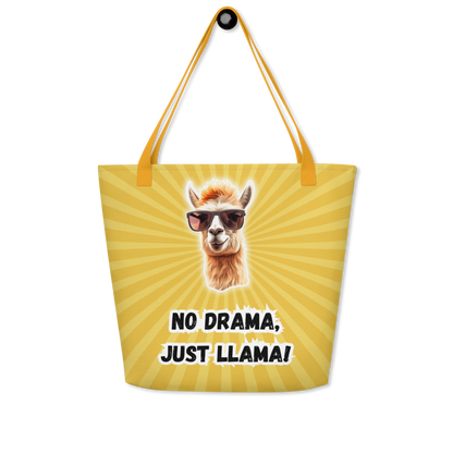 Llamazing Large Tote Bag - No Drama, Just Llama!