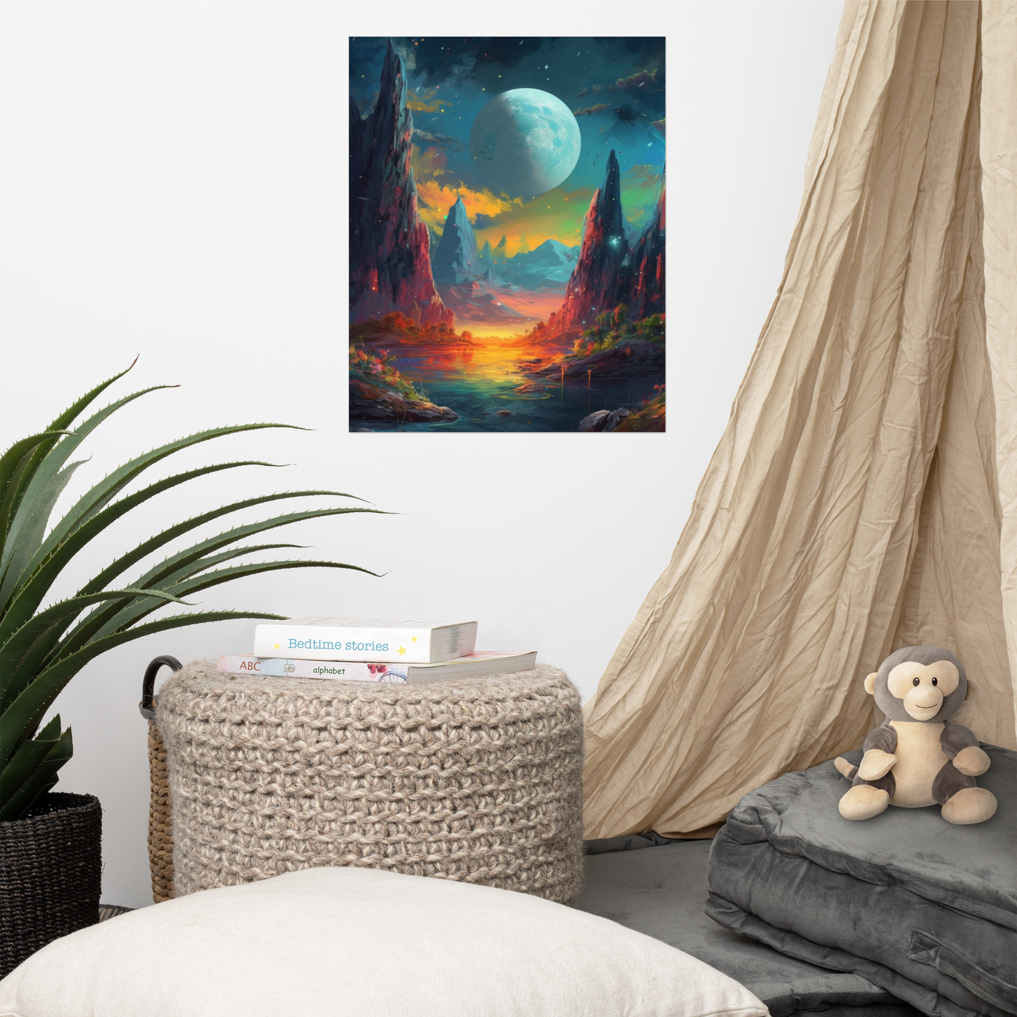 Discover a Breathtaking Landscape on a Faraway Planet with Our Art Poster