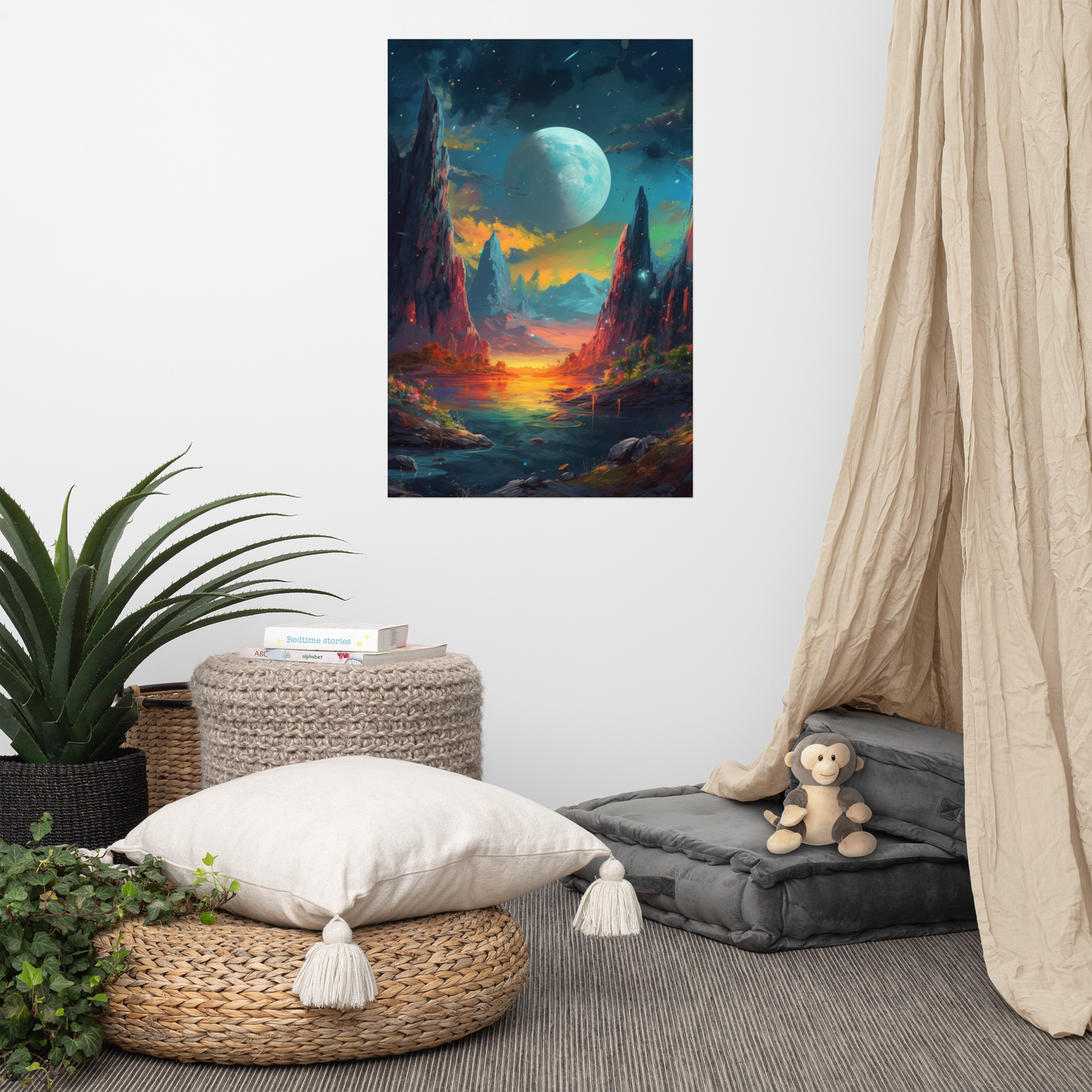 Discover a Breathtaking Landscape on a Faraway Planet with Our Art Poster