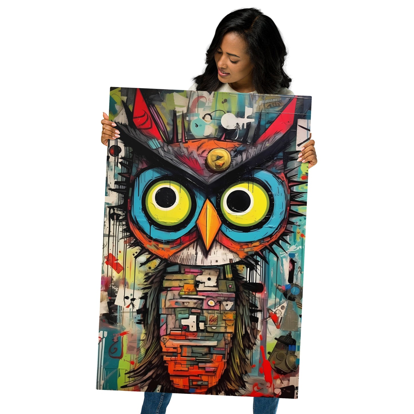 Colorful Owl Metal Poster: Owl-tastic Artwork