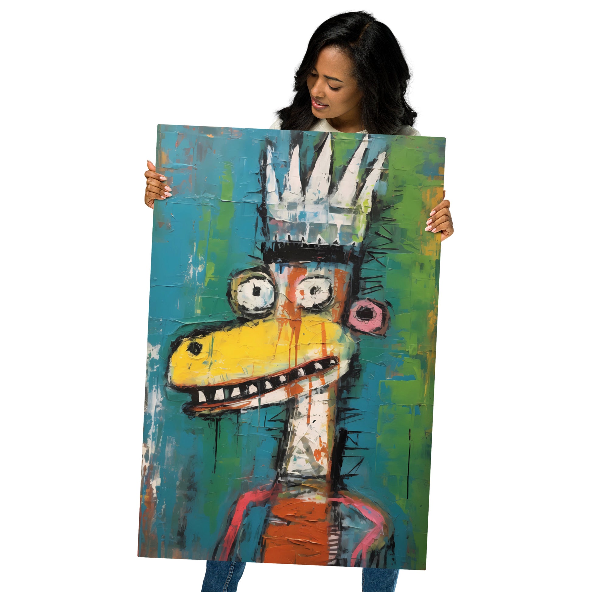 Whimsical Crowned Creature Metal Wall Poster