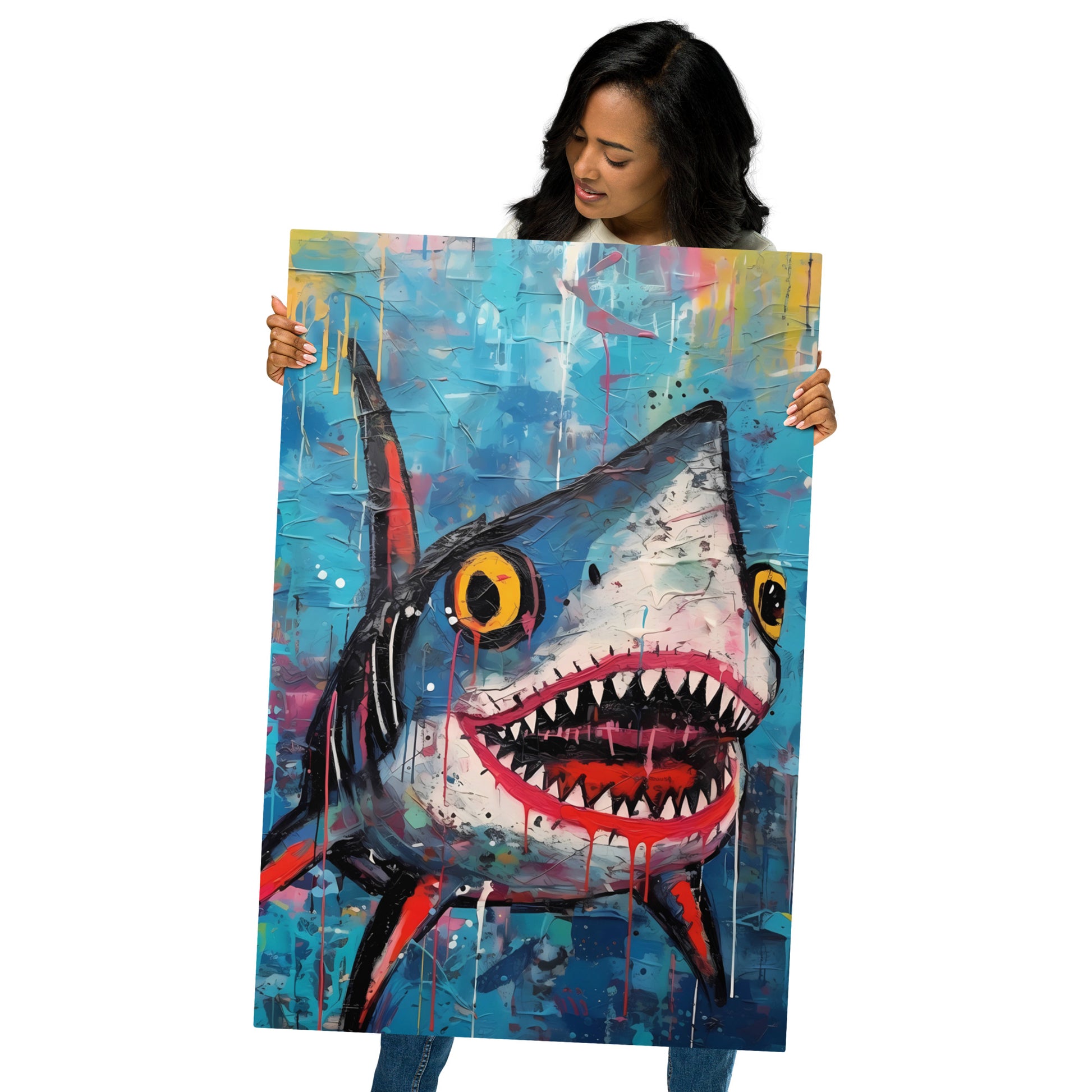 Vibrant Shark Art Poster: A Colorful Dive Into the Deep
