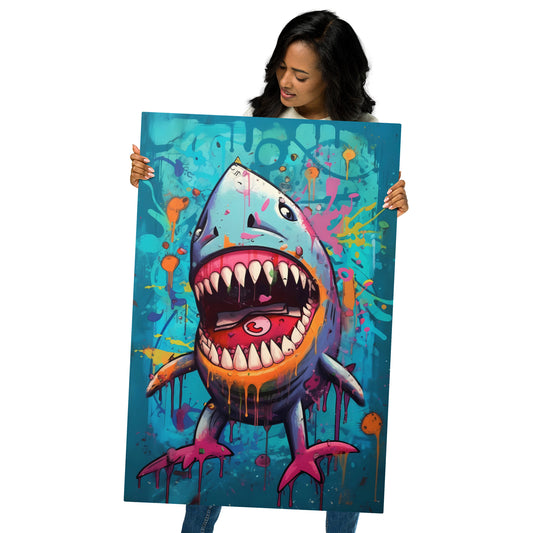 Charming Cartoonish Shark Wall Poster