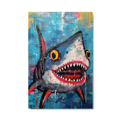 Expressive Shark Artwork: Transform Your Space with Bold Colors