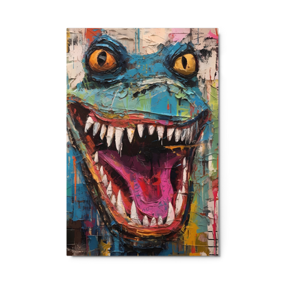 Colorful Dinosaur Metal Wall Poster with 3D Effect