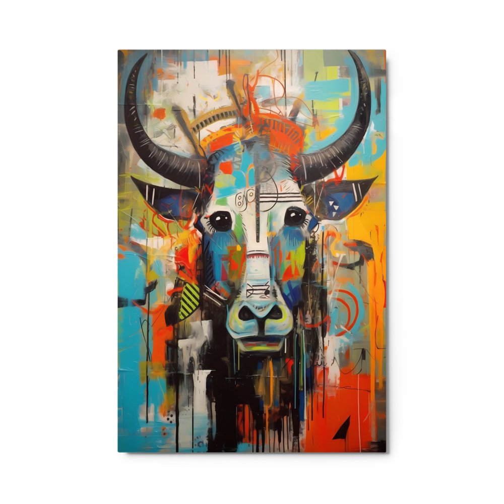 Original Bull Artwork Poster: Mesmerizing Kaleidoscope of Colors