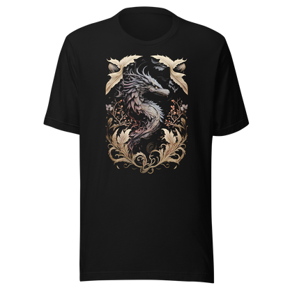 Dragon Print Unisex T-Shirt with Leaf | Unique and Stylish