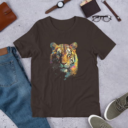 Stunning Tiger Face Print: Roar into Style with Our Unisex T-Shirts