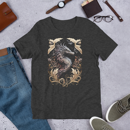 Dragon Print Unisex T-Shirt with Leaf | Unique and Stylish