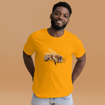 Get buzzed with our African Bee Print Unisex T-Shirt in 3D