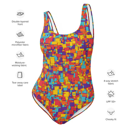 Make a Splash in Style with Our Colorful Patterned Swimsuit