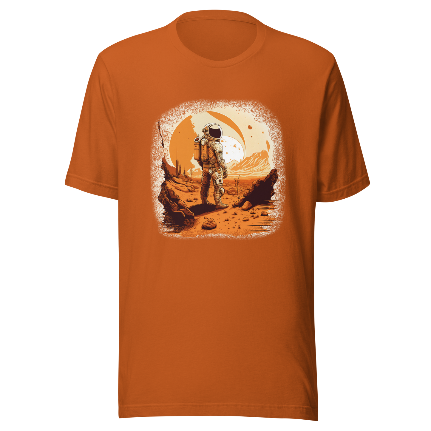 Unisex T-shirt print Mars Expedition. Martian landscape